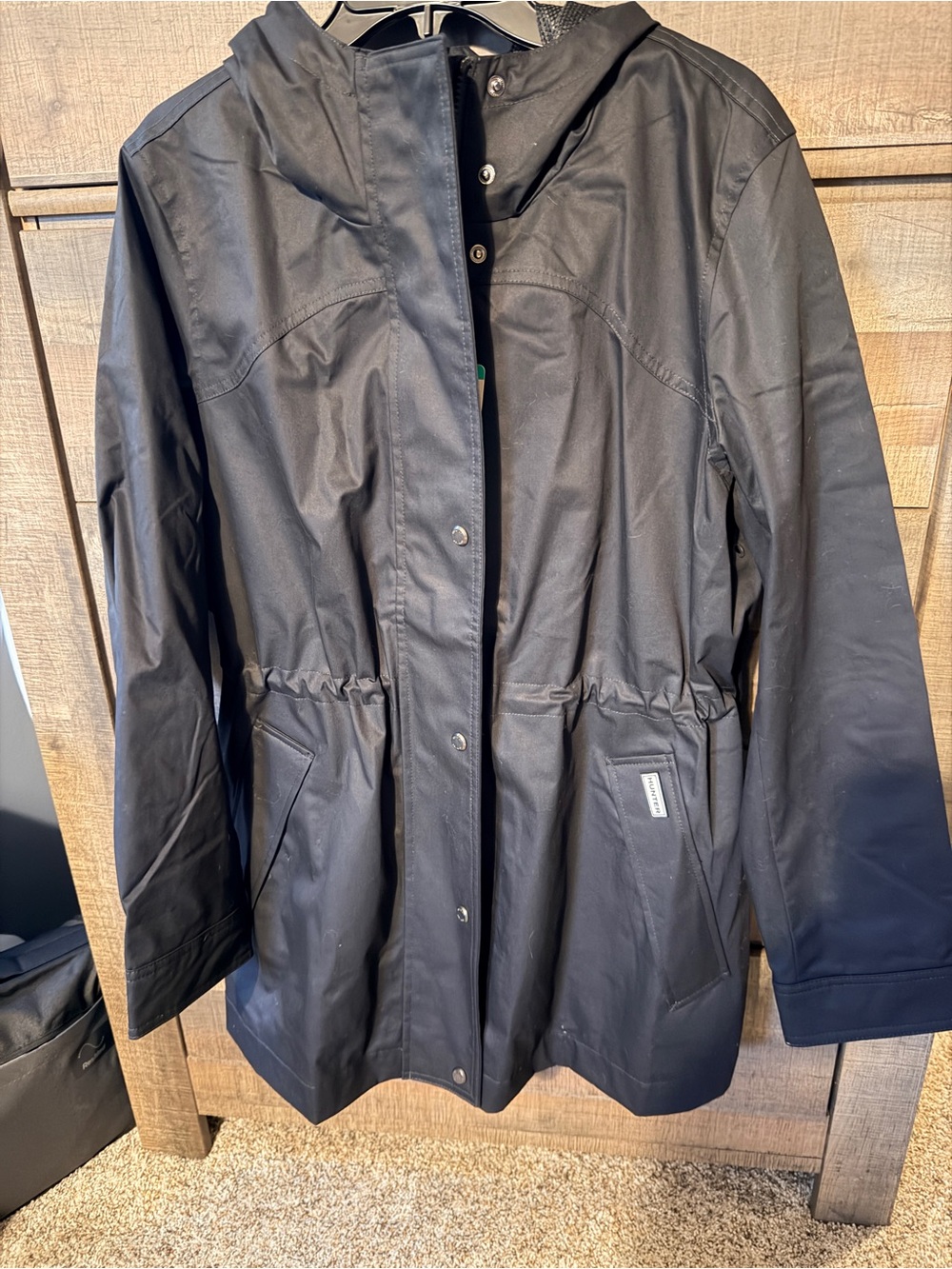 Hunter brand Black Women's Hooded Rain Jacket